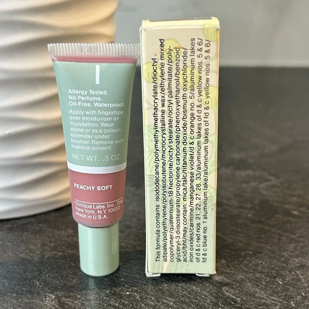 NEW Clinique 01 PEACHY SOFT Cheek Base Cream Blush Base .3‎ oz RETIRED